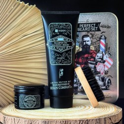Набор для бороды Hiskin Perfect Beard Set (шампунь + помада + щетка)