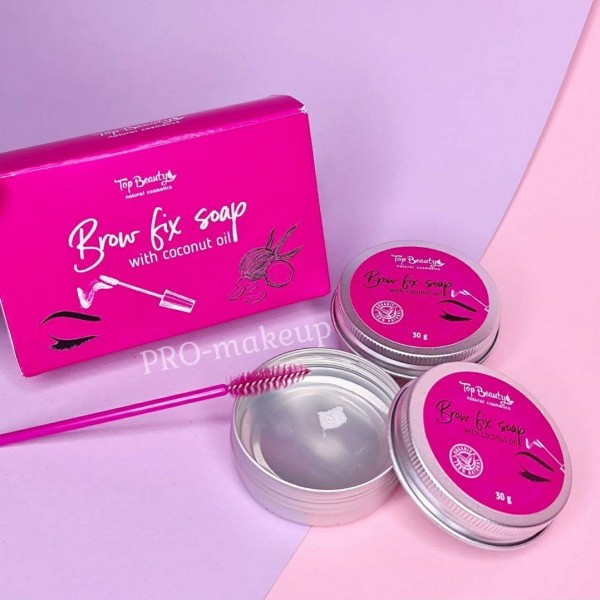 Săpun fixativ pentru sprâncene cu ulei de cocos Top Beauty Brow fix soap with coconut oil 30 g Săpun fixativ pentru sprâncene cu ulei de cocos Top Beauty Brow fix soap with coconut oil 30 g