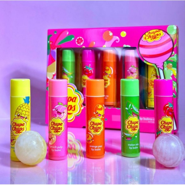 Набор бальзамов для губ Chupa Chups Lip Balm 5 шт Набор бальзамов для губ Chupa Chups Lip Balm 5 шт