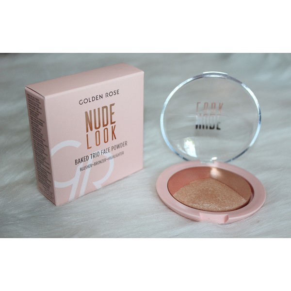 Paleta de conturare Golden Rose Nude Look Baked Trio Face Powder 3 in 1 (hilighter/bronzer/blush) Paleta de conturare Golden Rose Nude Look Baked Trio Face Powder 3 in 1 (hilighter/bronzer/blush)