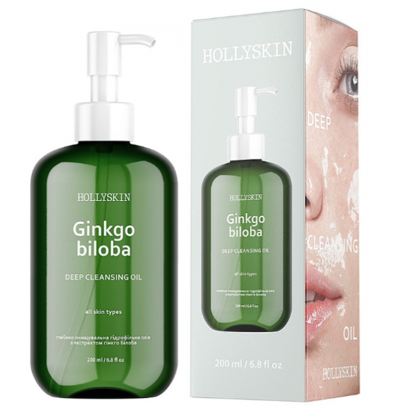 Ulei hidrofil de curățare profundă cu extract de ginkgo biloba Hollyskin Ginkgo Biloba Deep Cleansing Oil 200 Ulei hidrofil de curățare profundă cu extract de ginkgo biloba Hollyskin Ginkgo Biloba Deep Cleansing Oil 200