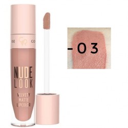 Ruj lichid mat Golden Rose Nude Look Velvety Matte Lipcolor 03 Rosy Nude