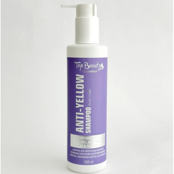 Șampon pentru păr cu efect de neutralizare a îngălbenirii Top Beauty Sampon Anti-Yellow Arctic Violet 250 ml Șampon pentru păr cu efect de neutralizare a îngălbenirii Top Beauty Sampon Anti-Yellow Arctic Violet 250 ml