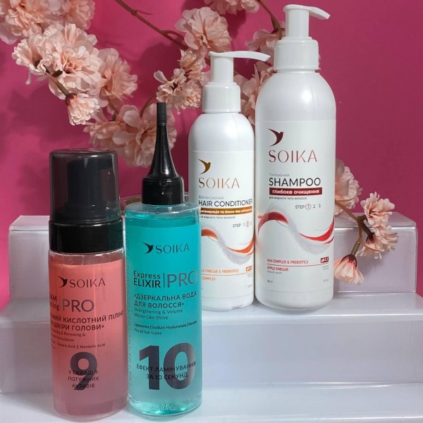 Set de păr Soika 4 în 1 (șampon, balsam, peeling, apă oglindă) Curățare profundă și volum Set de păr Soika 4 în 1 (șampon, balsam, peeling, apă oglindă) Curățare profundă și volum