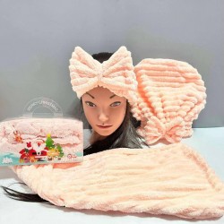 Set cadou 3 în 1 (bandă pentru cap, pălărie-prosop, prosop-turban) MK Cosmetics