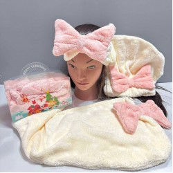 Set de duș pentru femei (pălărie-prosop, bentiță, prosop-turban) MK Cosmetics