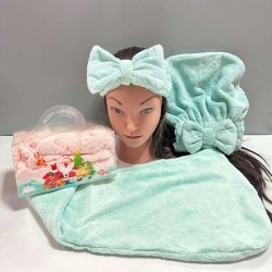 Set de baie 3 în 1 (pălărie-prosop, bentiță, prosop-turban) MK Cosmetics