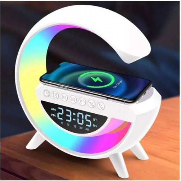 Настольная лампа ночник с RGB подсветкой, беспроводной зарядкой и встроенной Bluetooth колонкой Настольная лампа ночник с RGB подсветкой, беспроводной зарядкой и встроенной Bluetooth колонкой