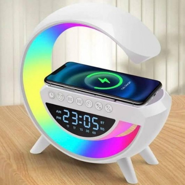Настольная лампа ночник с RGB подсветкой, беспроводной зарядкой и встроенной Bluetooth колонкой Настольная лампа ночник с RGB подсветкой, беспроводной зарядкой и встроенной Bluetooth колонкой