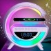 Настольная лампа ночник с RGB подсветкой, беспроводной зарядкой и встроенной Bluetooth колонкой