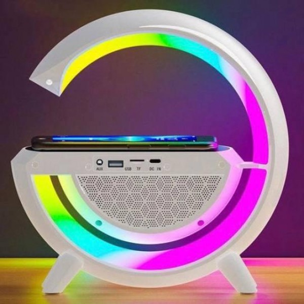 Настольная лампа ночник с RGB подсветкой, беспроводной зарядкой и встроенной Bluetooth колонкой Настольная лампа ночник с RGB подсветкой, беспроводной зарядкой и встроенной Bluetooth колонкой