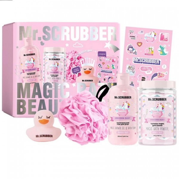 Set cadou Papaya Fruit Mr.SCRUBBER (gel de duș, pudră de baie, prosoape, rățușcă, pachet de autocolante) Set cadou Papaya Fruit Mr.SCRUBBER (gel de duș, pudră de baie, prosoape, rățușcă, pachet de autocolante)