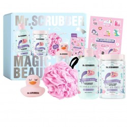 Set cadou Vanilla Cupcake Mr.SCRUBBER (gel de duș, pudră de baie, prosop, rățușcă, pachet de autocolante)