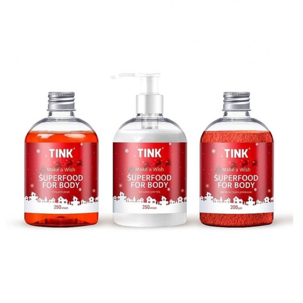 Set cadou Tink Christmas Set Make a Wish (gel de dus, lotiune de corp, pudra de baie) Set cadou Tink Christmas Set Make a Wish (gel de dus, lotiune de corp, pudra de baie)