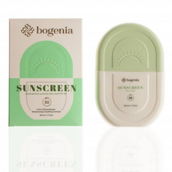 Cremă de față cu protecție solară Bogenia SPF50+ 50ml Cremă de față cu protecție solară Bogenia SPF50+ 50ml