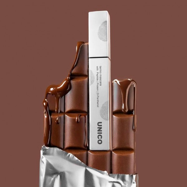 Rimel termic pentru gene Unico TERMO MASCARA cu peptide Maro 10 g