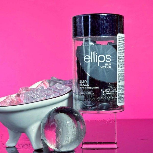 Витамины для волос Ellips Pro-keratin complex Silky Black 50 капсул
