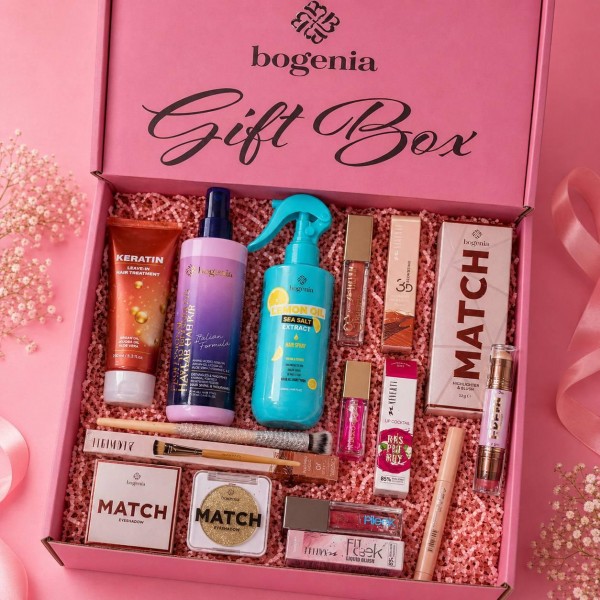Set cadou Bogenia Gift Box 10 în 1 pentru îngrijirea pielii și cosmetice decorative