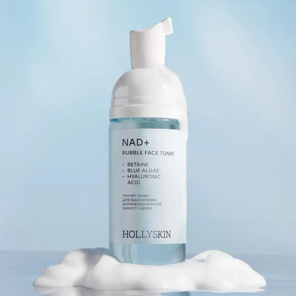 Пенный тонер для восстановления антиоксидантной защиты кожи Hollyskin Bubble Face Toner NAD+ 150 мл