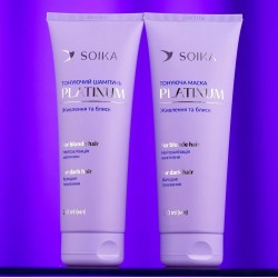 Kit de tonifiere pentru păr Soika Platinum „Hrănire și strălucire” (șampon, mască)