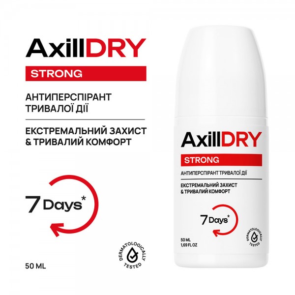 AxillDRY Antiperspirant Roll-On Puternic de Lungă Durată (Până la 7 Zile) 50ml