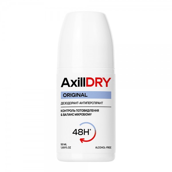 Deodorant antiperspirant roll-on AxillDRY Original, efect de până la 48 de ore, 50 ml