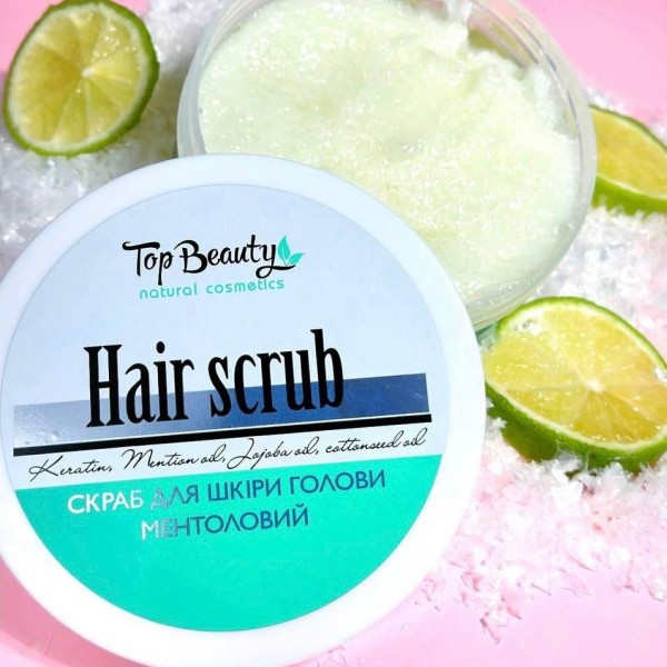 Cкраб-пилинг для кожи головы с ментолом и маслом мяты Top Beauty 250 мл