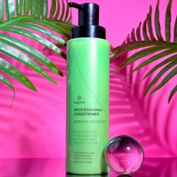 Профессиональный безсульфатный кондиционер для волос "Кератиновое восстановление" Bogenia 400 мл